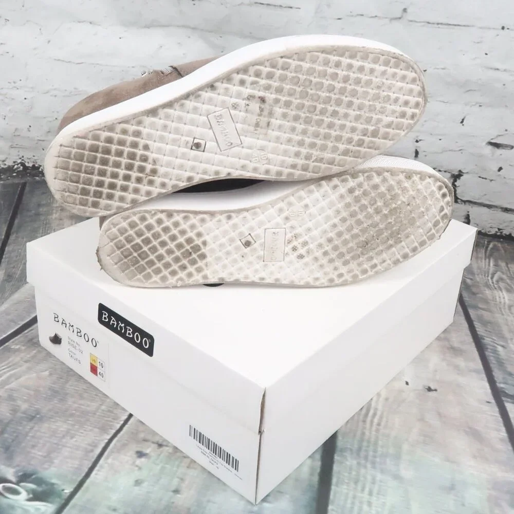 BAMBOO TAUPE RISE PLATFORM HI TOP SNEAKER SIZE 10